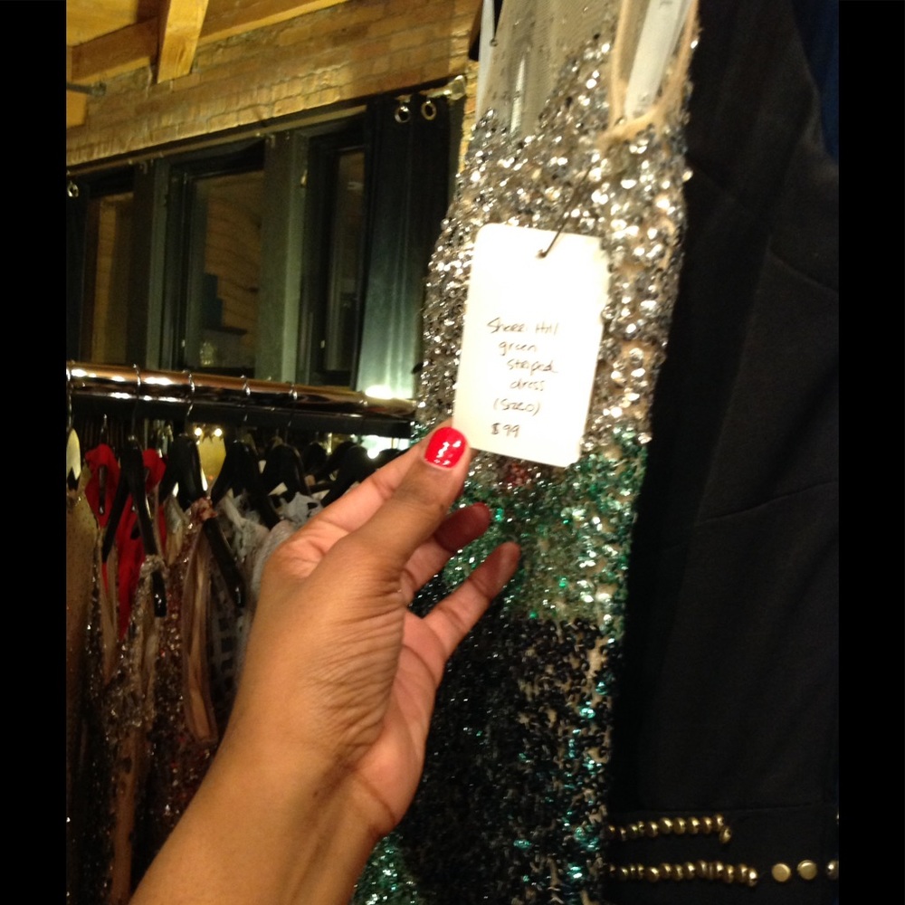 Sherri Hill Green Straped Dress
